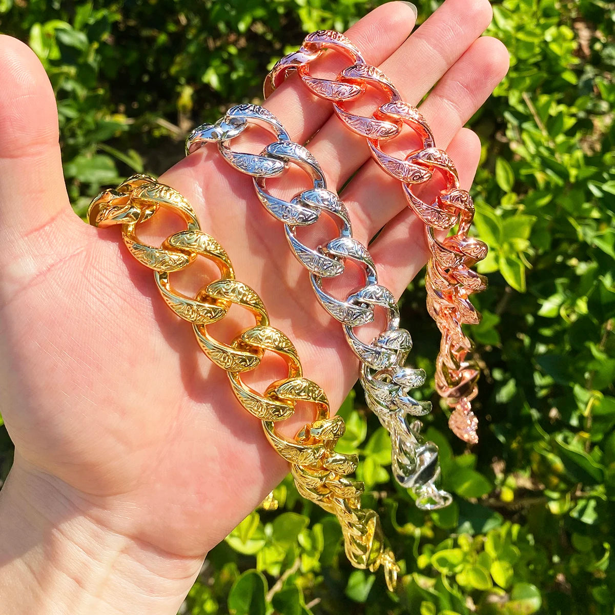 Carved Cuban | Designer Carved Miami Cuban Link Curb Hip Hop Chain Necklace