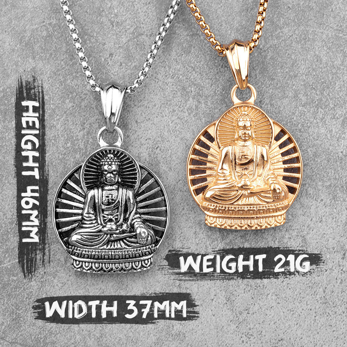 The Buddha | 14k Gold Over Solid Stainless Steel Buddhism Spiritual Pendant