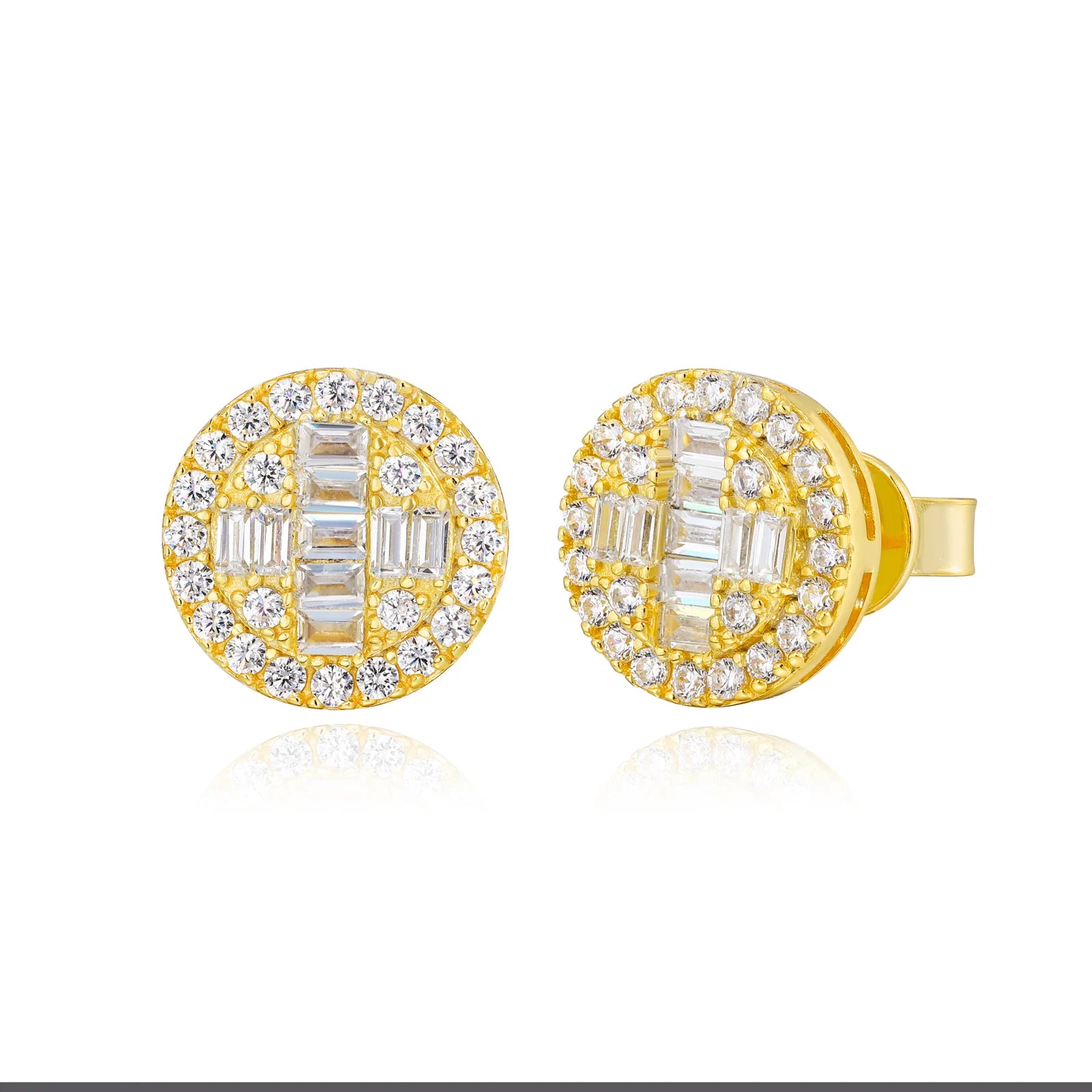 Dripped Baguette | VVS1 Moissanite Diamond Cross Stud 925 Silver Earrings