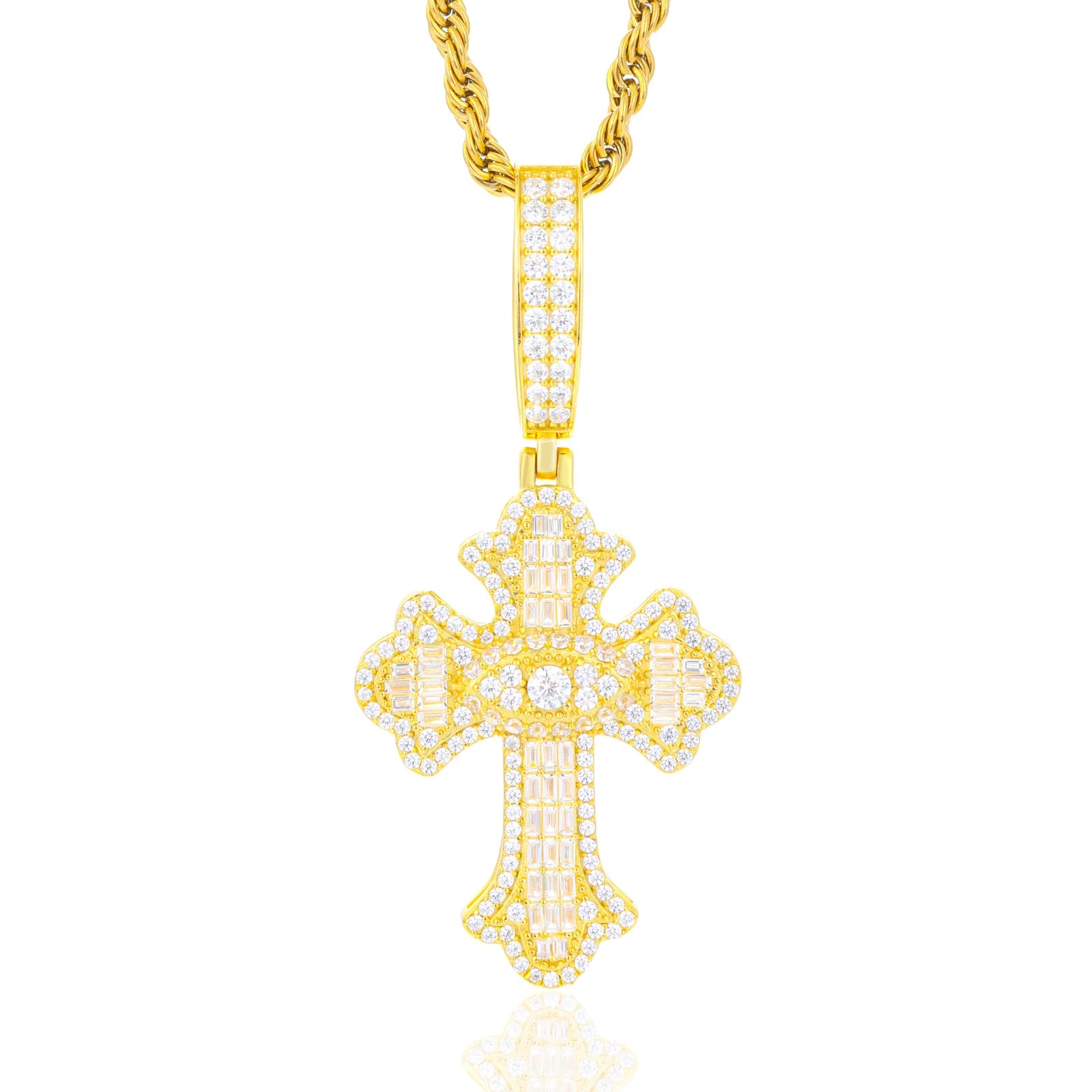 All Seeing Cross | 925 Sterling Silver D VVS1 Moissanite All Seeing Eye Hip Hop Cross Pendant