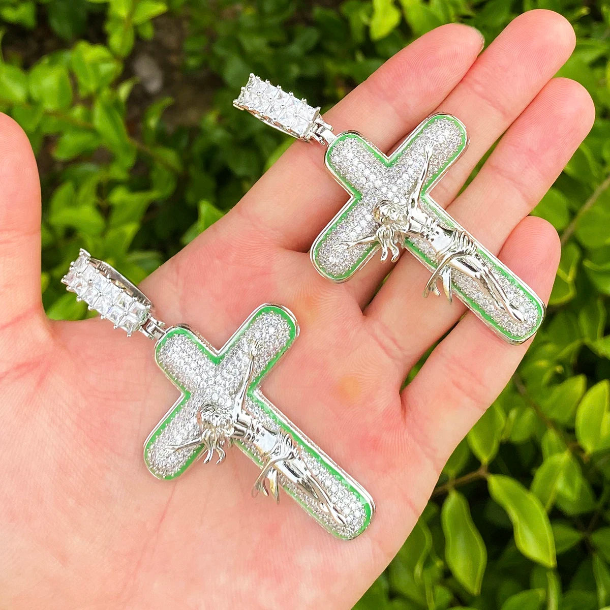 The Messiah | VVS Diamond CZ Jesus Piece Iced Blinged Out Cross Pendant