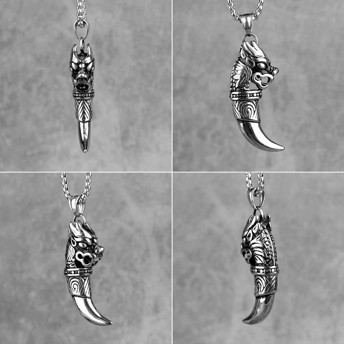 Beast Nian | The Year Monster Tooth Amulet Stainless Steel Street Style Pendant