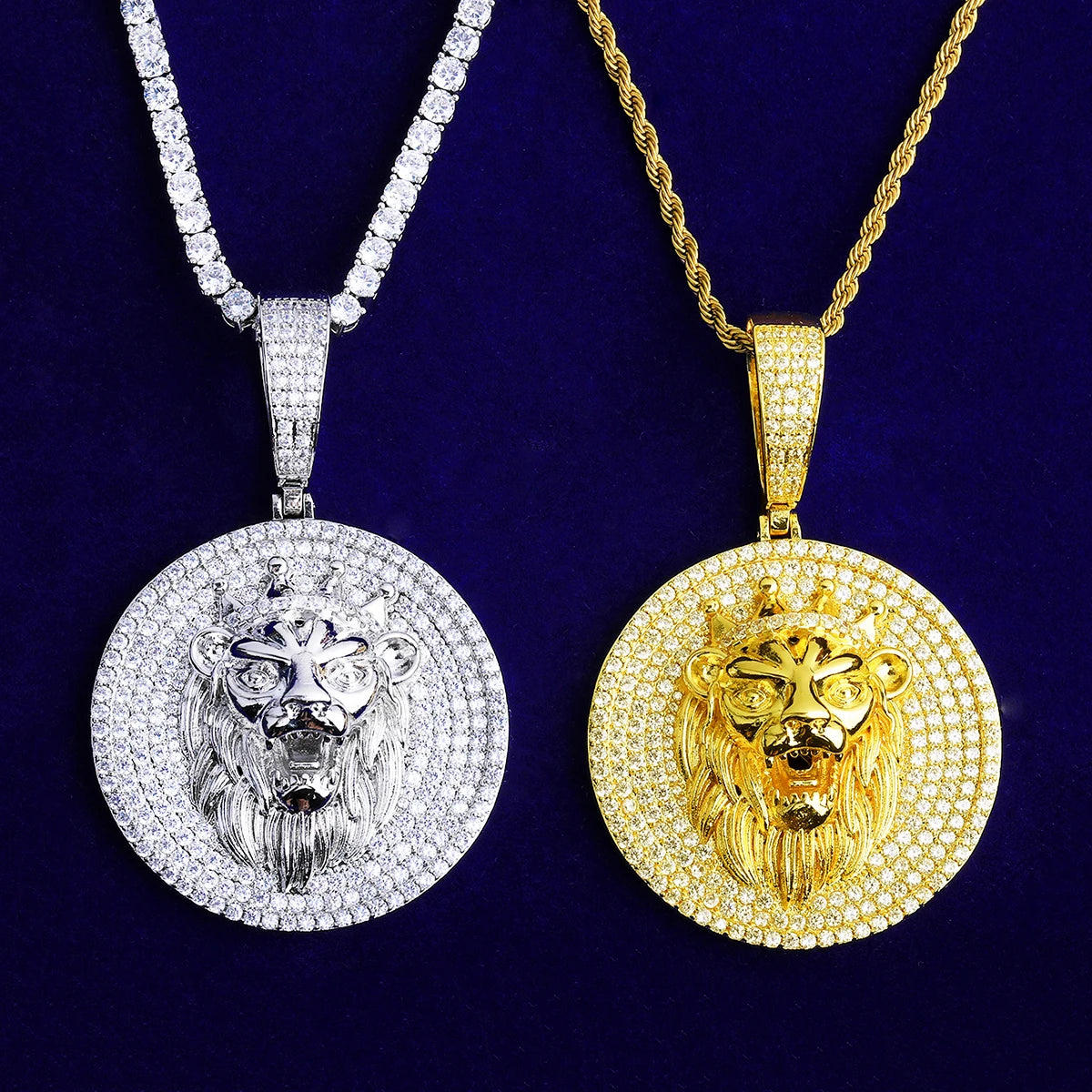 Lion Heart | Iced Blinged Out VVS Diamond CZ 3D Lion Head Hip Hop Pend ...