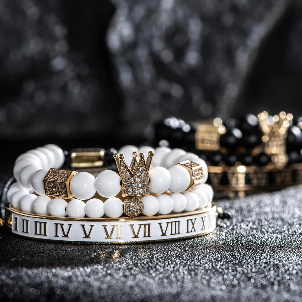 The Untouchable | VVS Diamond CZ Crown Luxury 3 Piece Hip Hop Bracelet Set