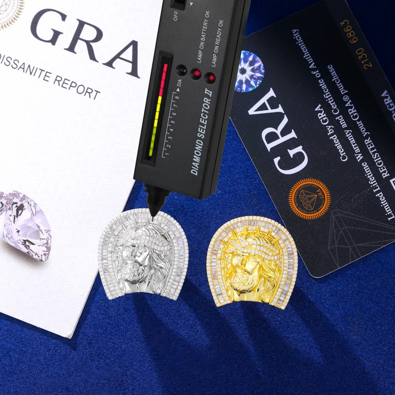 Arc Of Faith | Moissanite Diamond Hip Hop Jesus Head 925 Sterling Silver Christ Ring