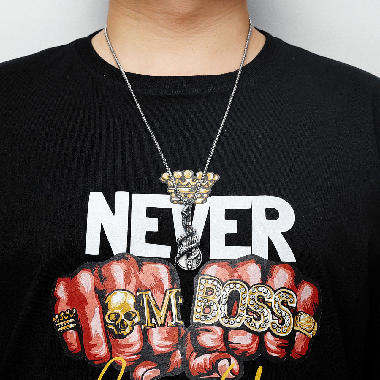 Heavy Metal | Solid No Fade Stainless Steel Snake Guitar Rock Legend Pendant