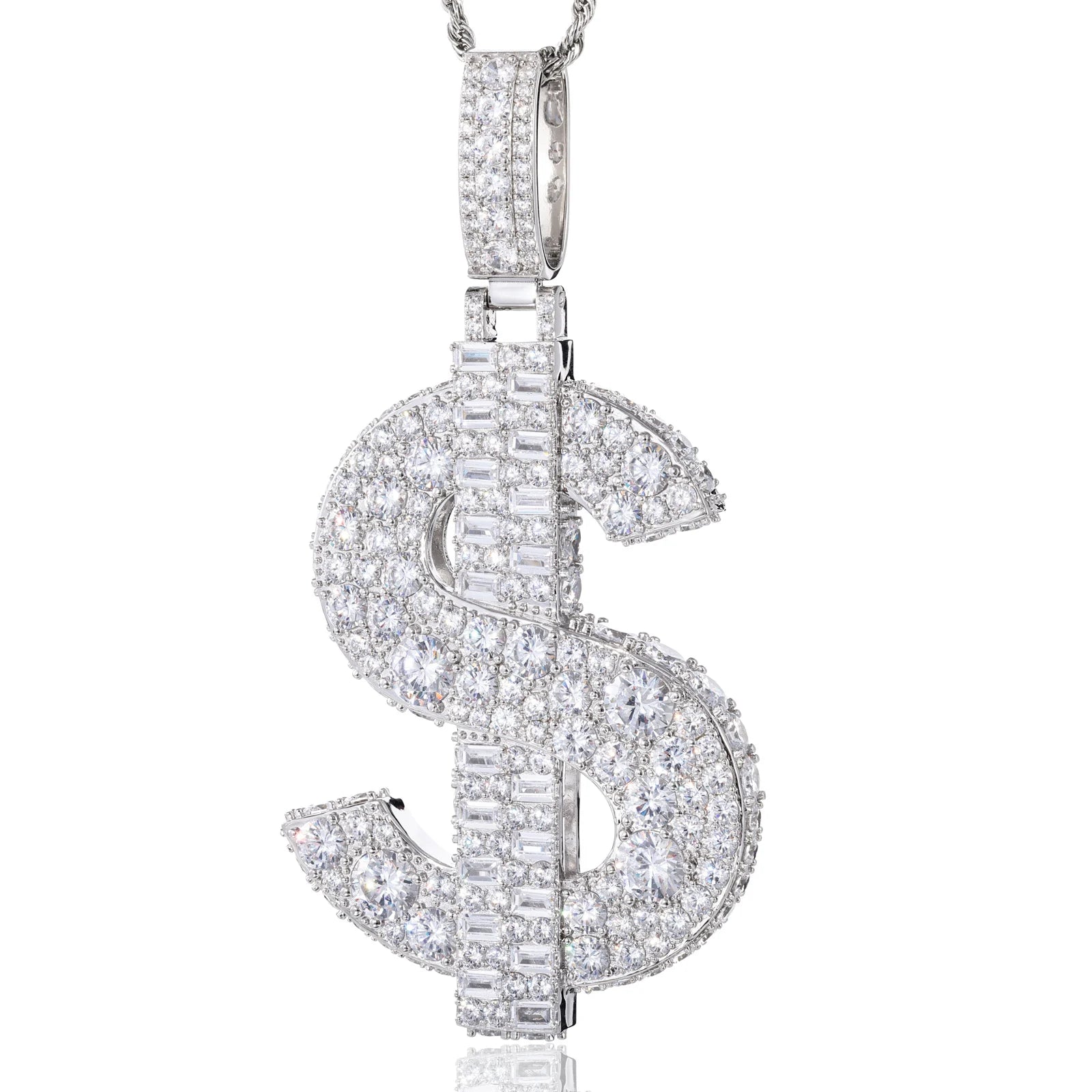 Big Dollars | Hip Hop 925 Silver I Make Big Dollars Moissanite Dollar Sign Pendant
