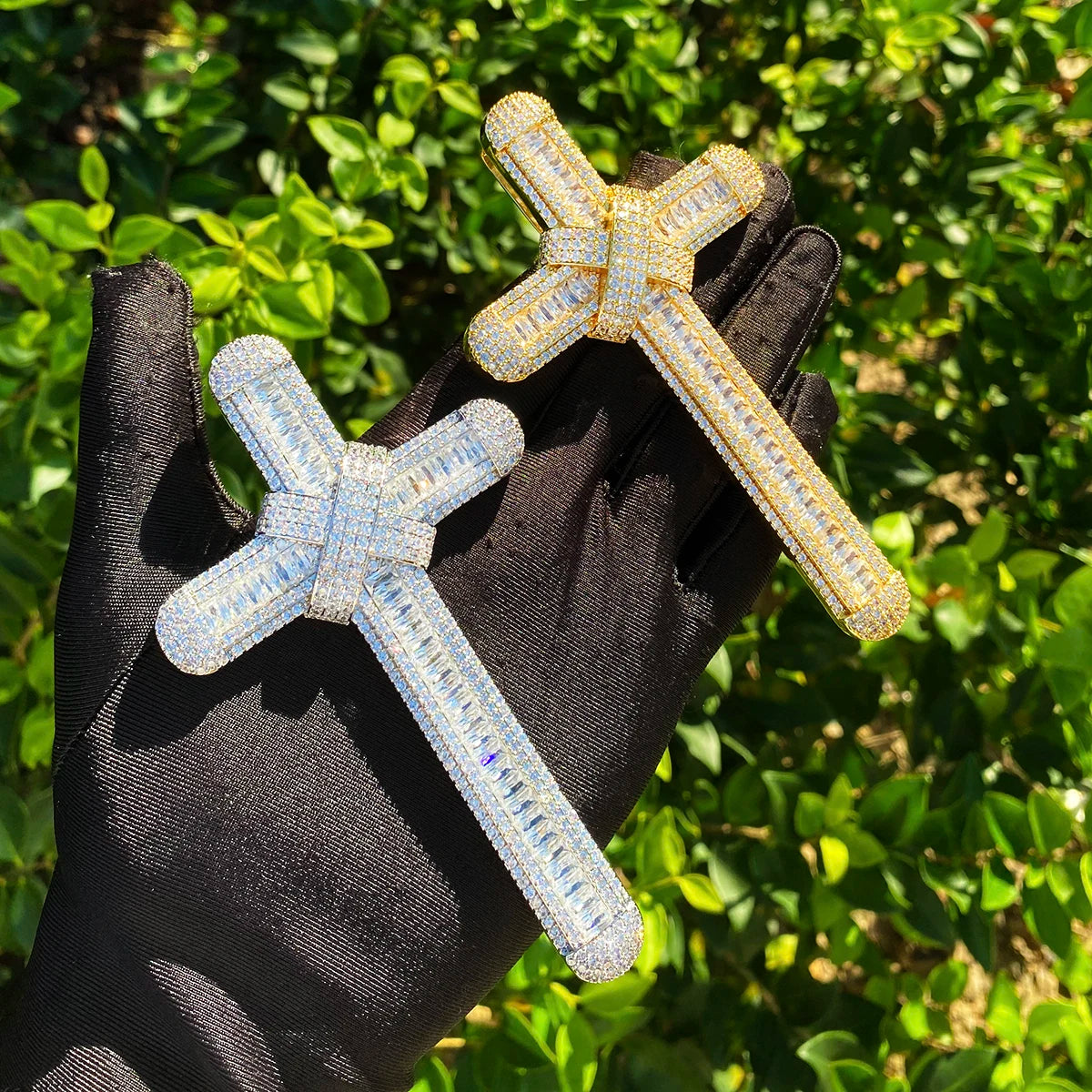 The Ribbon Cross | Extra Large VVS Diamond CZ Luxury Hip Hop Ribbon Cross Pendant
