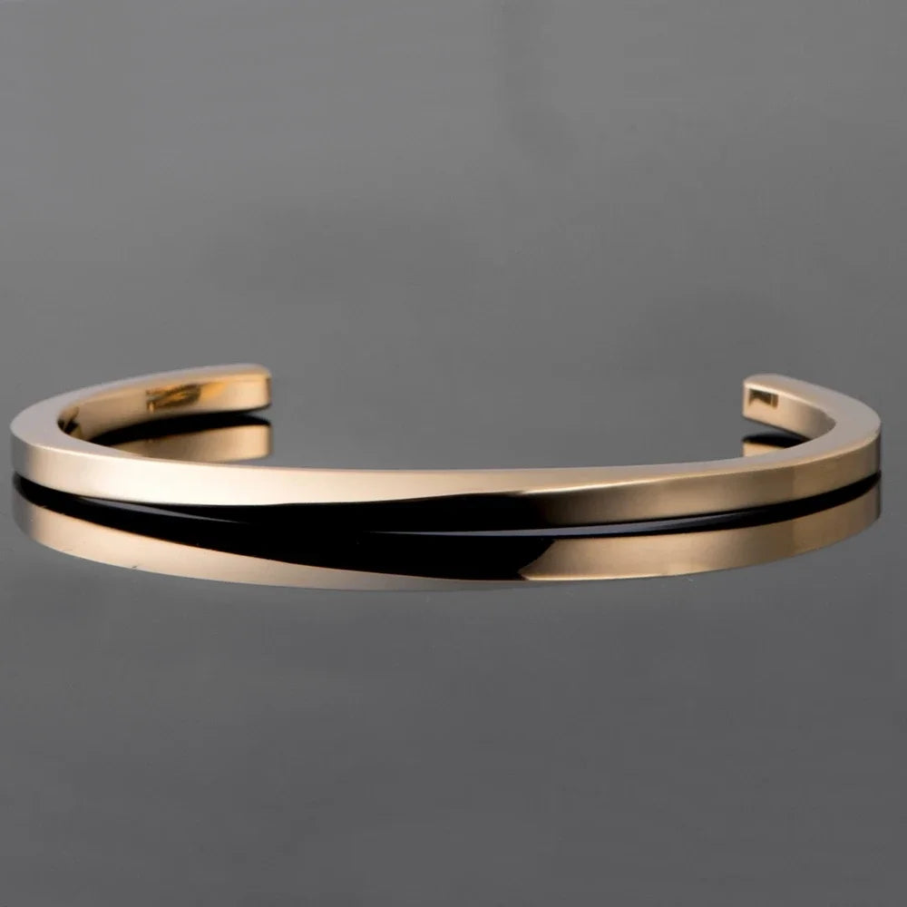 The Simple Classic | Solid Stainless Steel Mens Clean Fashion Bangle Bracelets