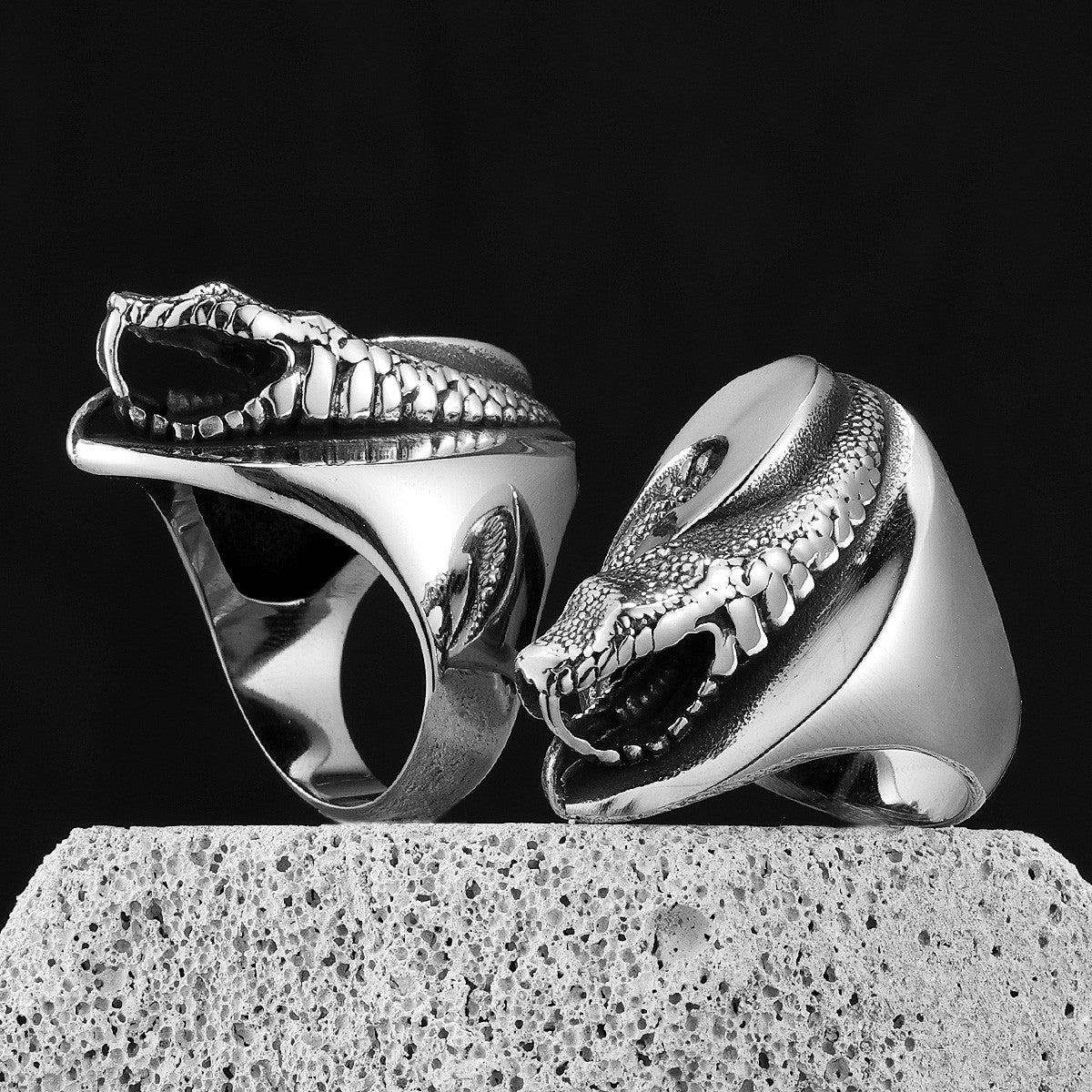 Viper | 316L Solid Stainless Steel Men's Unique Mysterious Personality Street Wear Rings