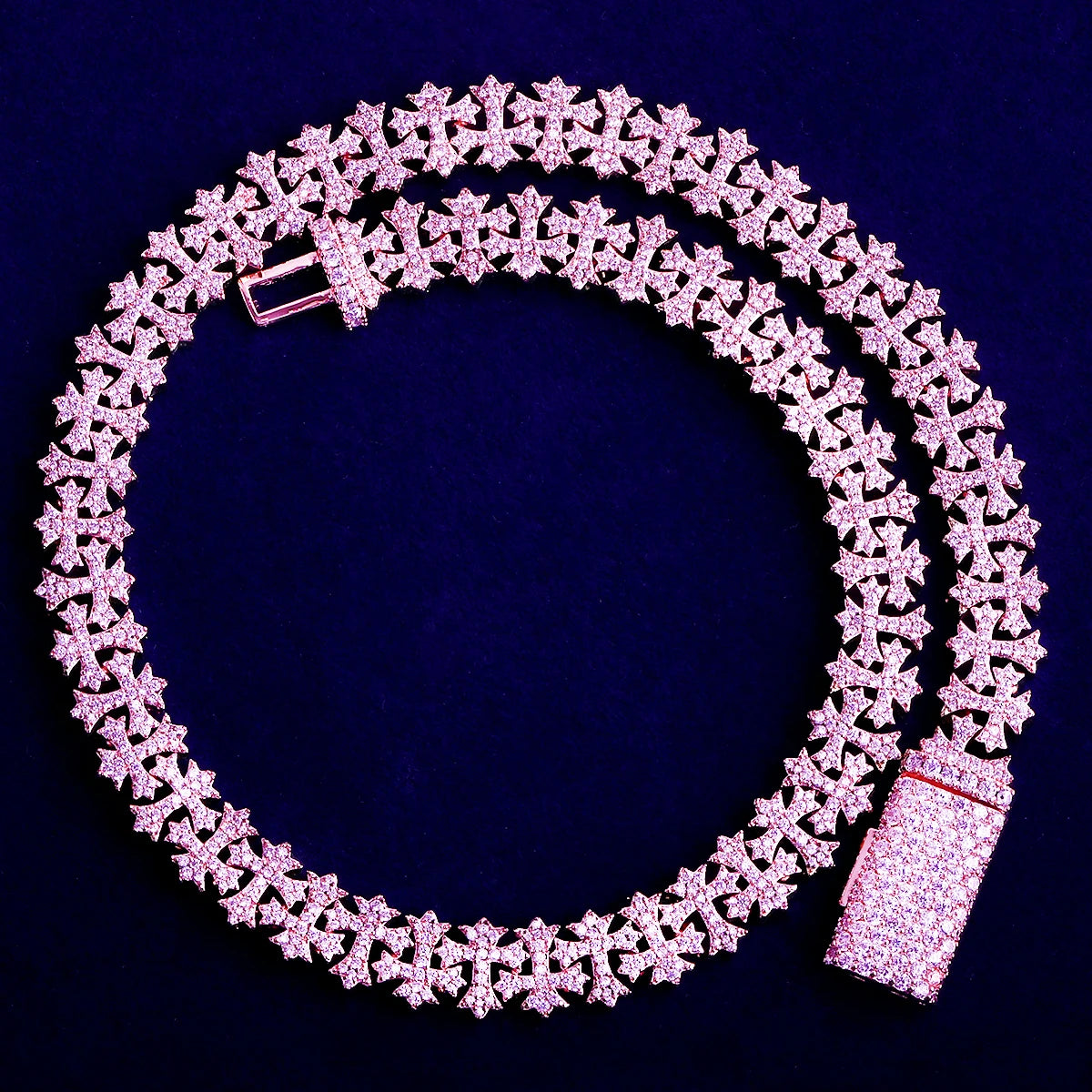 Criss Crossed | VVS Diamond CZ Cross Link Iced Blinged Out Hip Hop Chain Necklace