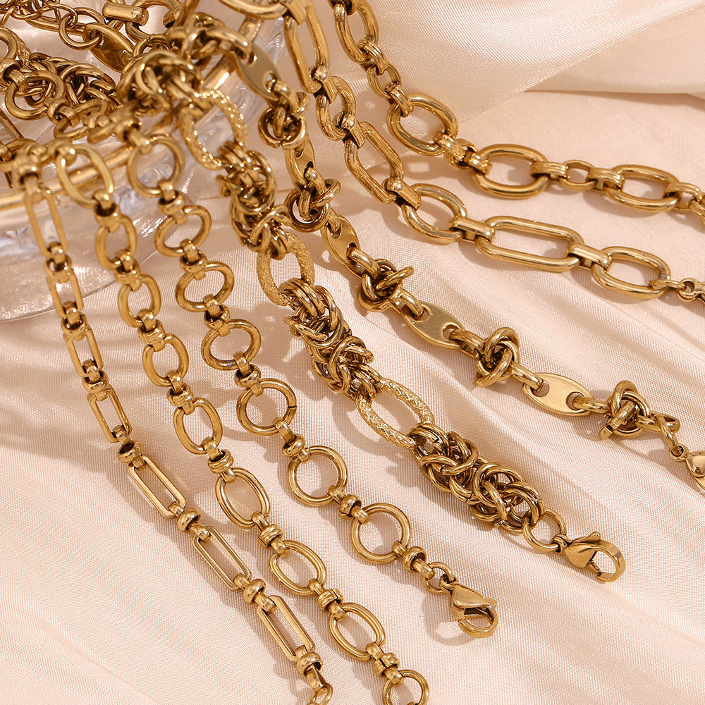 14k Gold Stainless Steel Waterproof 4/6/8/10mm Multi Size Stainless Steel Bow Tie Necklace