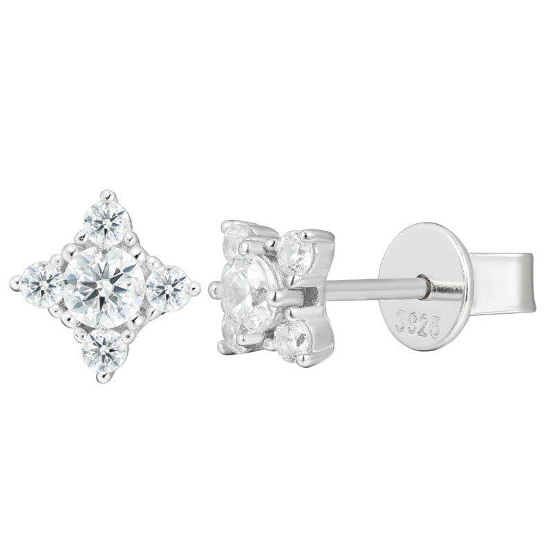 Star Shine | 925 Sterling Silver Moissanite Diamond Shinning Star 18k Gold Hip Hop Earrings