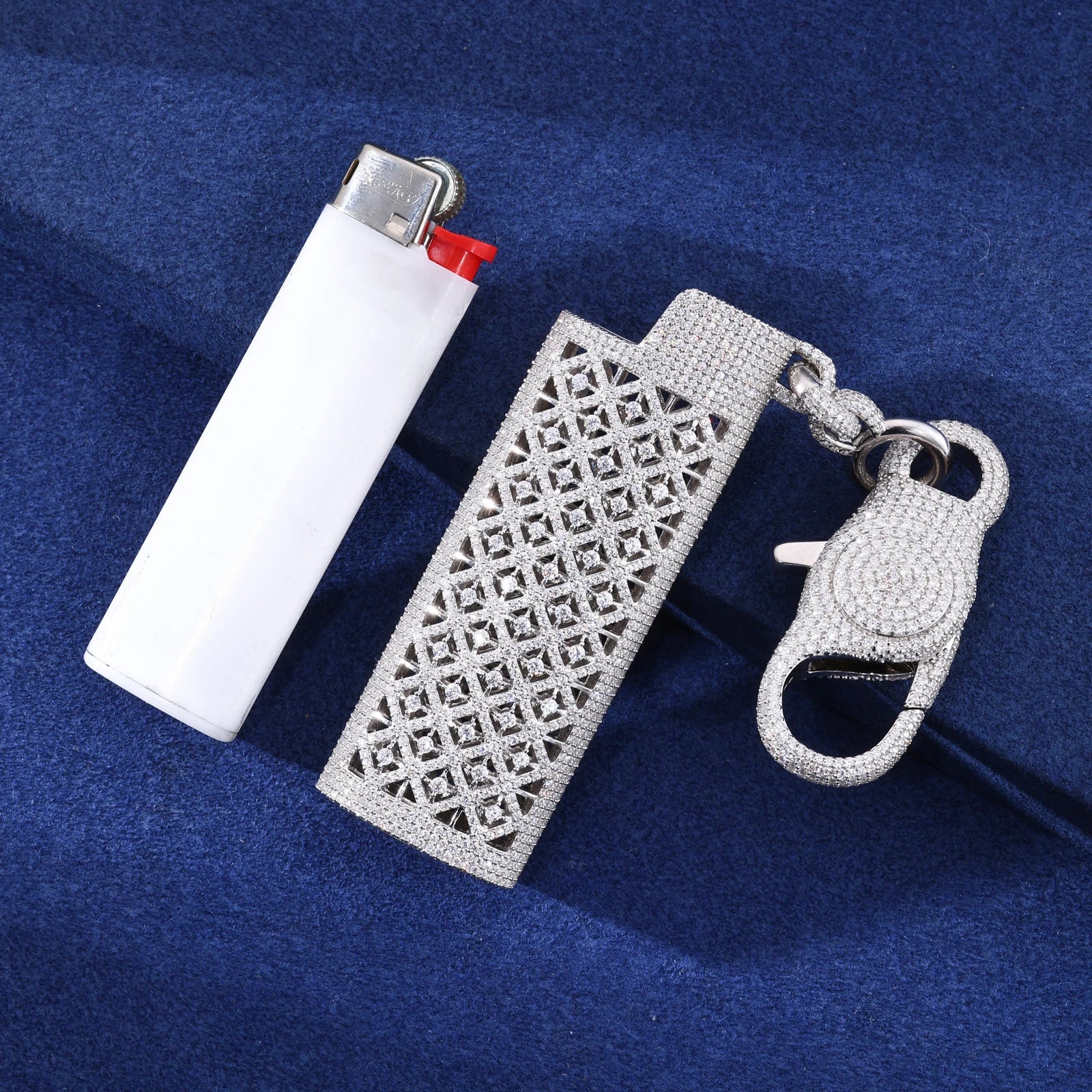 Hot Ice | Iced Blinged Out Lighter Cover VVS1 Moissanite Diamond 925 Silver Wallet Chain