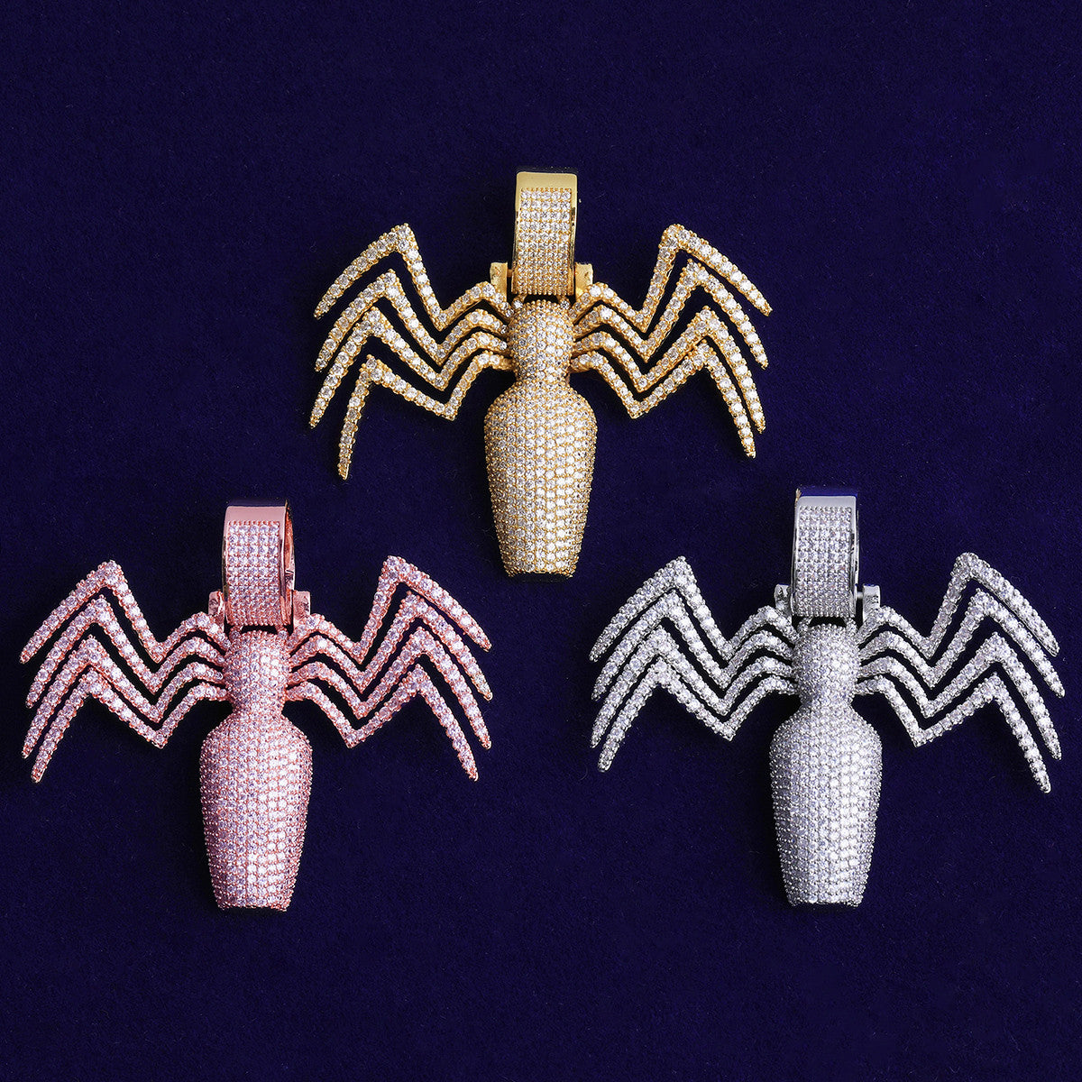 Once Bitten | VVS Diamond CZ Daddy Long Legs Spider Bottle Hip Hop Pendant Chain