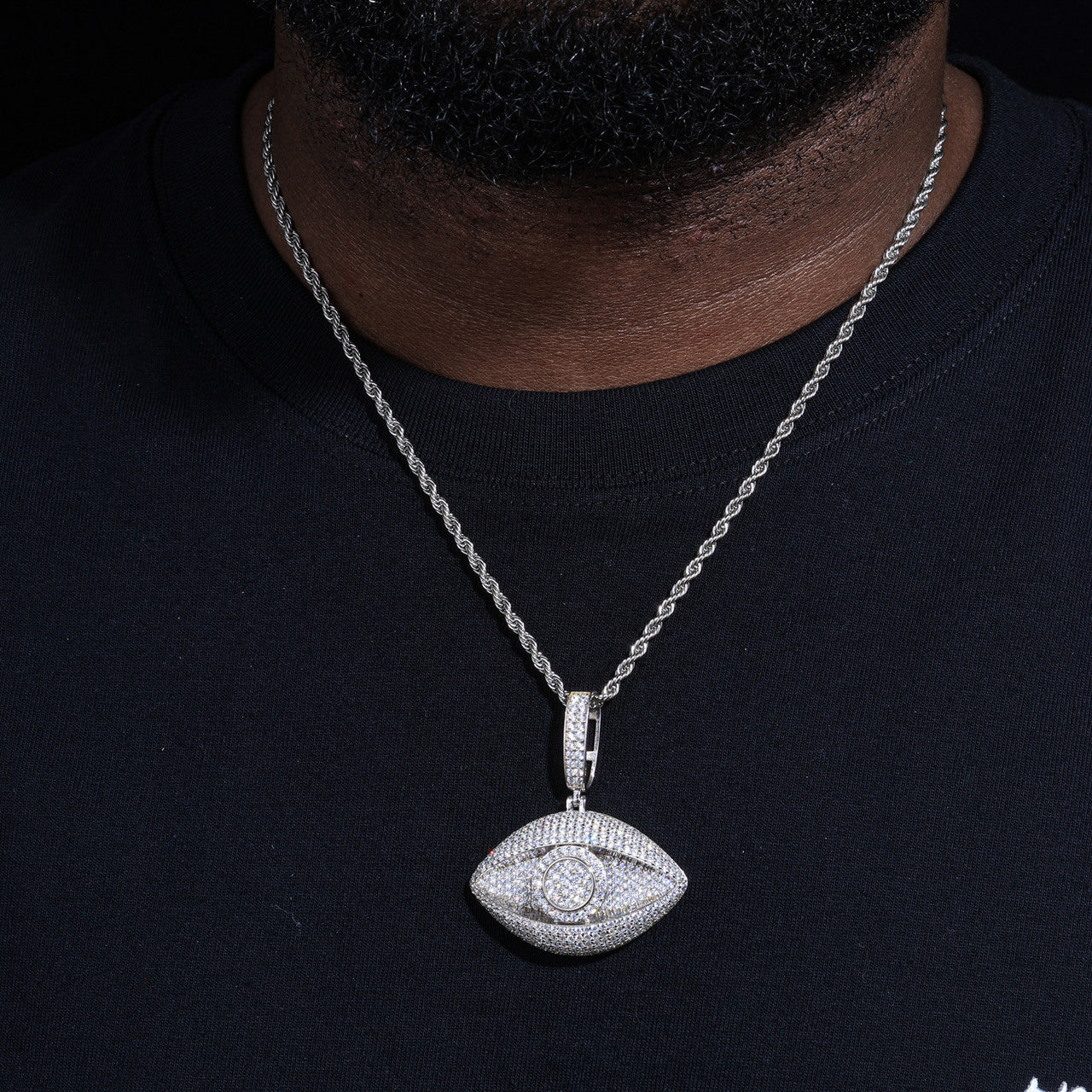 VVS Evil Eye | Moissanite Diamond Sterling Silver Hip Hop Pendant Chain