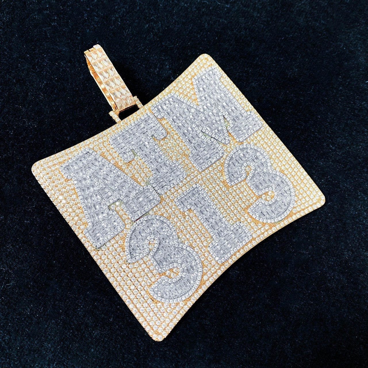 Square Custom One Man Army Name Plate Hip Hop Customized Pendant Chain