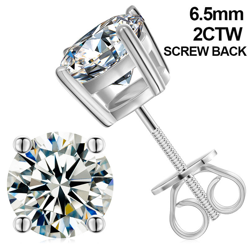 Solid Sterling Silver Iced Blinged Out Square Moissanite Diamond VVS Hip Hop Earrings
