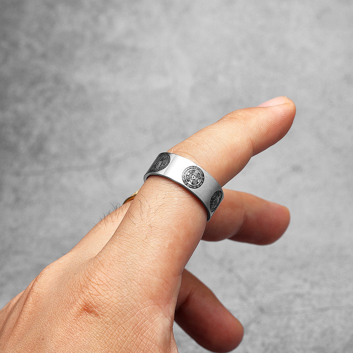 Devils Come Out | 316L No Fade Stainless Steel Saint Benedict Exorcism Cross Ring