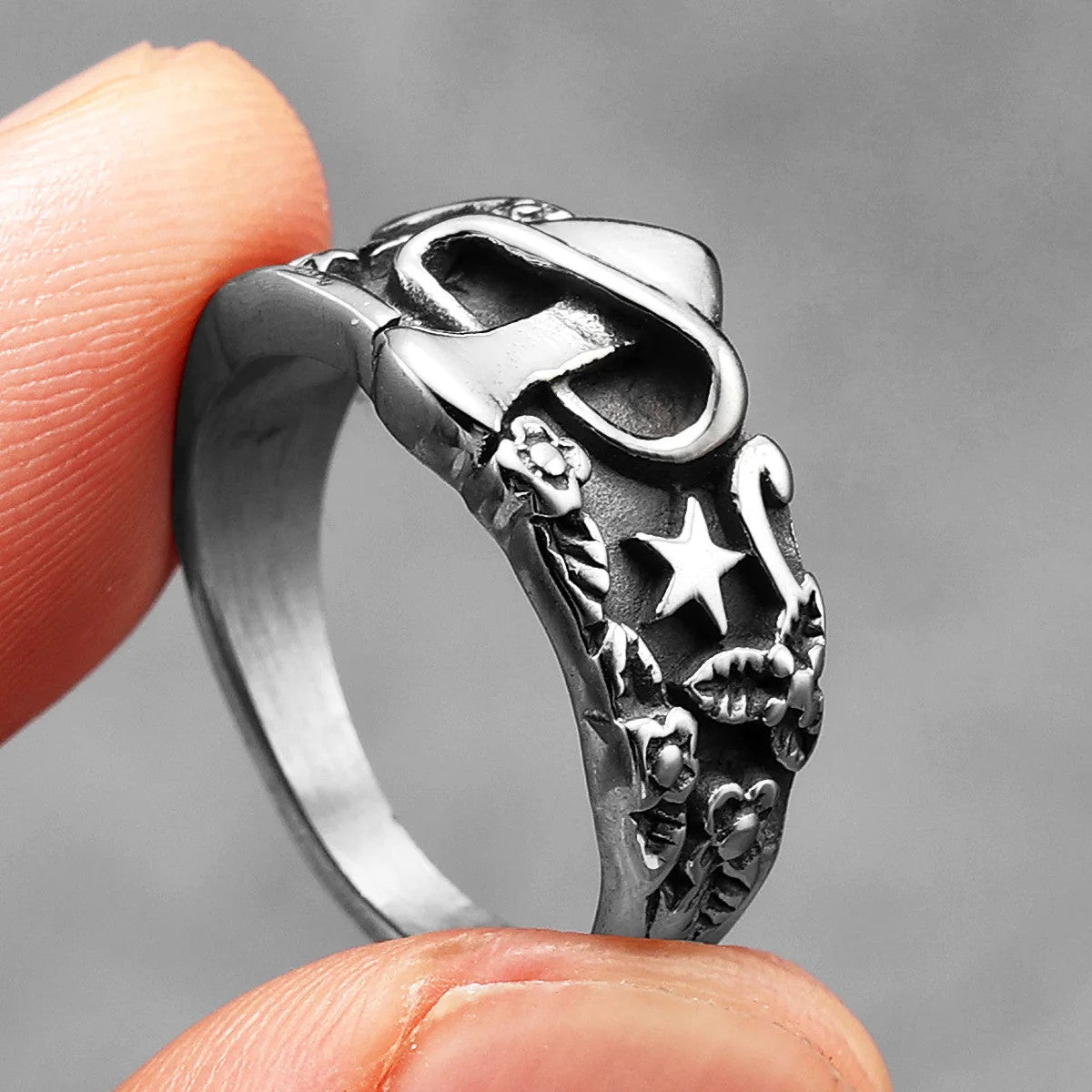 Mushroom Star | 3D No Fade Stainless Steel Men's Retro Fashion Rings