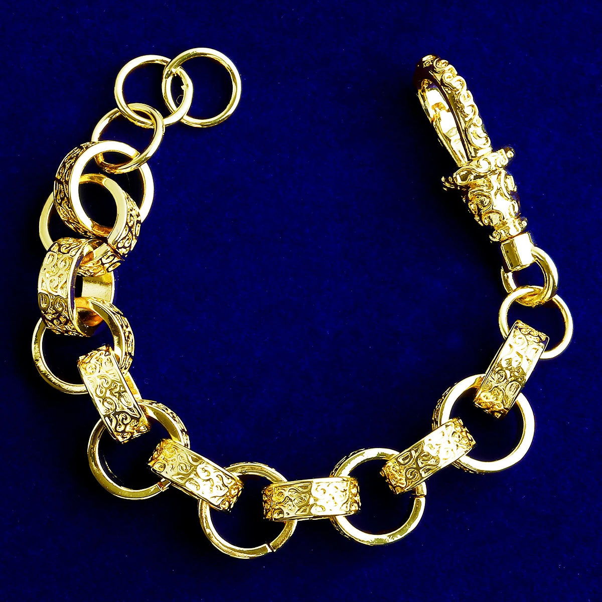 Filigree Bracelet II | 15mm Rolo Link 24k Gold 925 Silver Belcher Clasp Hip Hop Bracelet