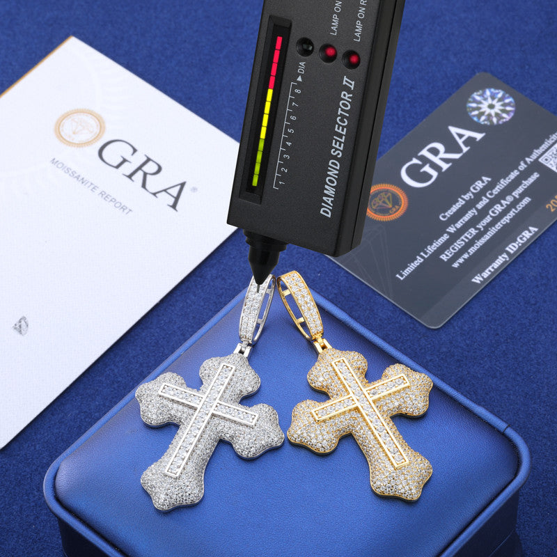 Spirit Within | Luxury Moissanite Diamond Solid 925 Silver Hip Hop  Cross Pendant