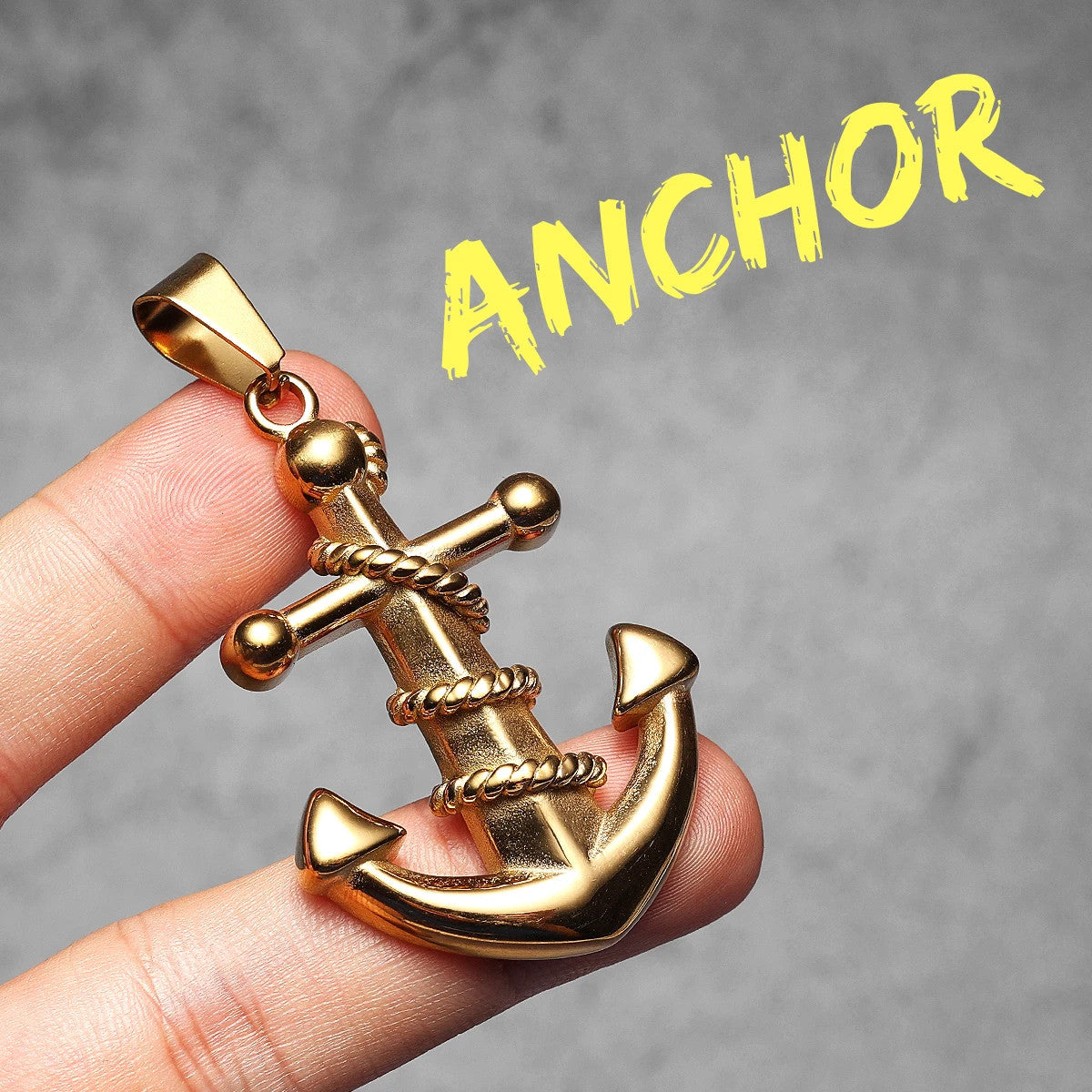 Anchor | 316L No Fade Stainless Steel Rope Anchor Nautical Street Style Pendant