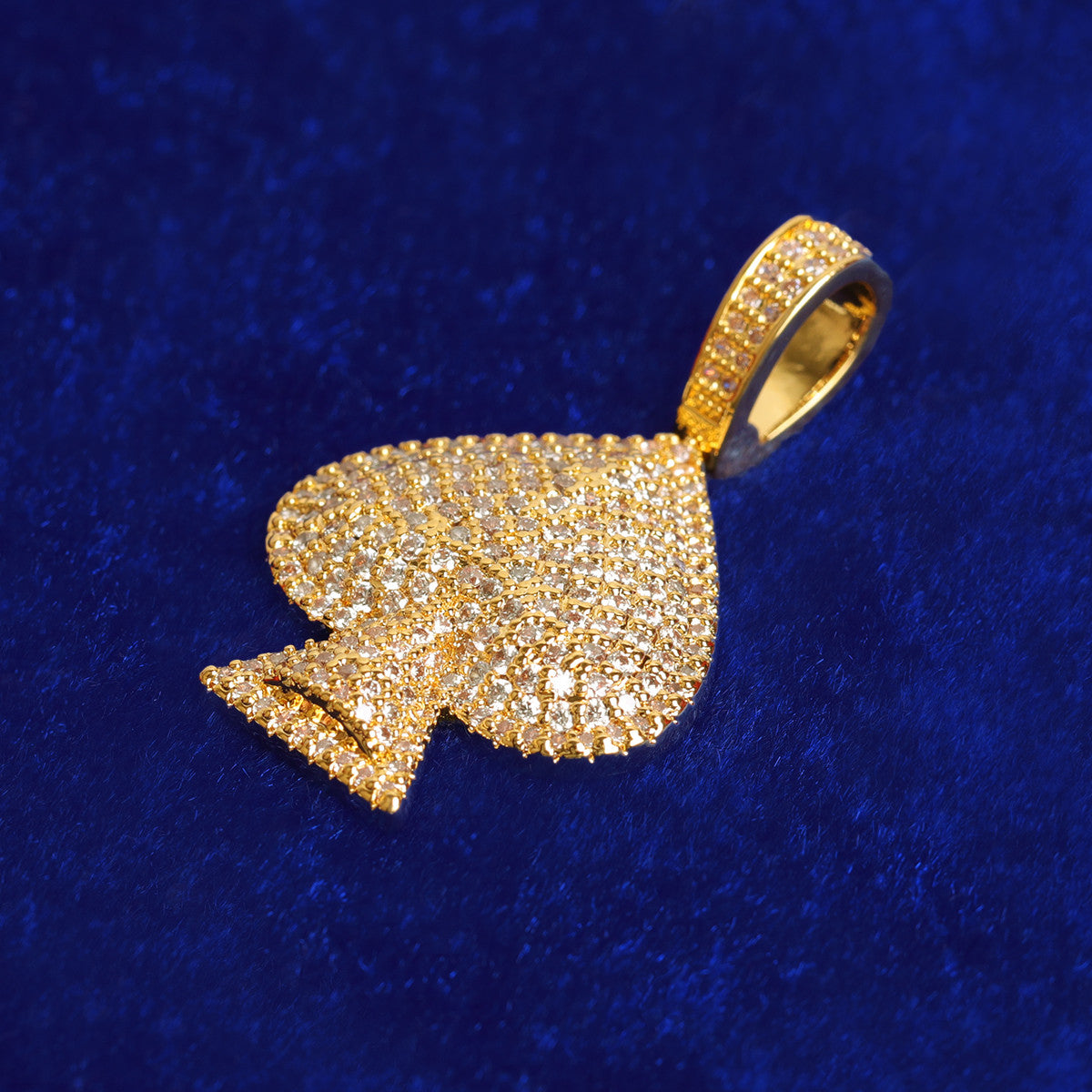 Ace Of Spades | VVS Diamond CZ Prong Set Iced Blinged Out Poker Pendant