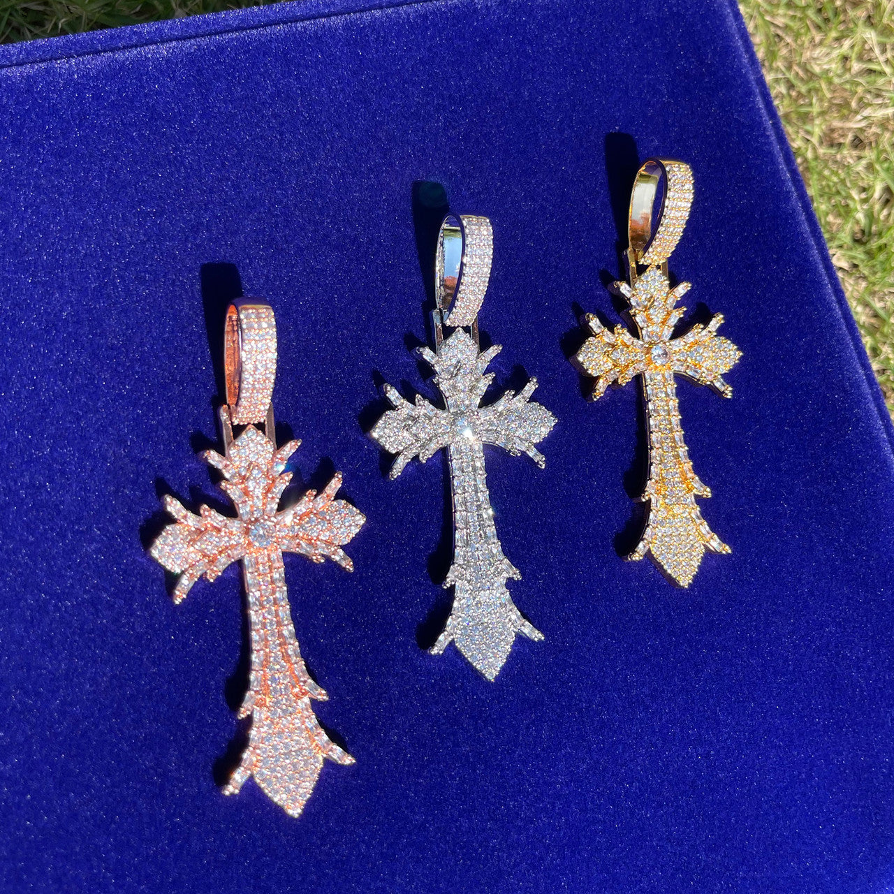 The Reversion | VVS Diamond CZ Baguette  Designer Cross Hip Hop Pendant Chain