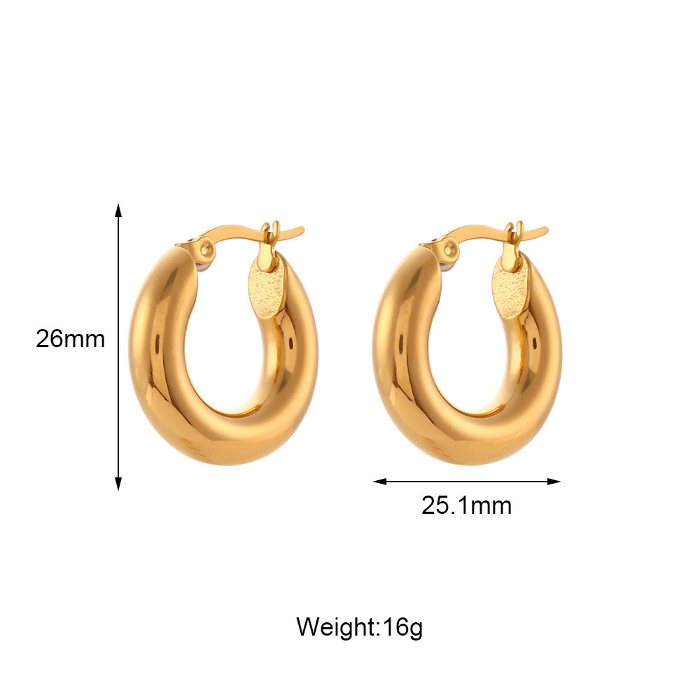 Dream | 18k Gold Over Solid Stainless Steel Waterproof Anti-allergenic Hoop Earrings