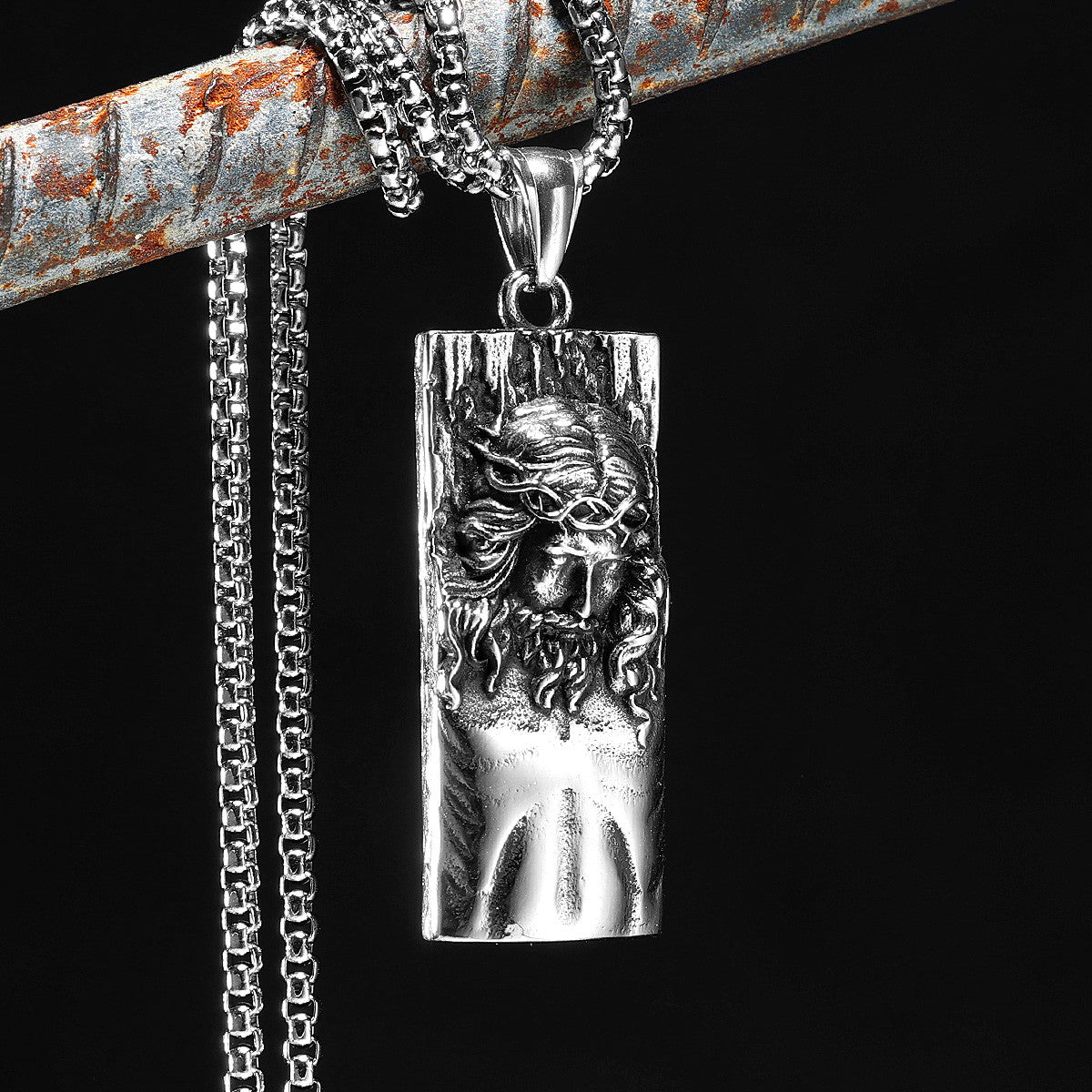 Jesus | 316L No Fade Stainless Steel Jesus Pressed Down Street Style Pendant