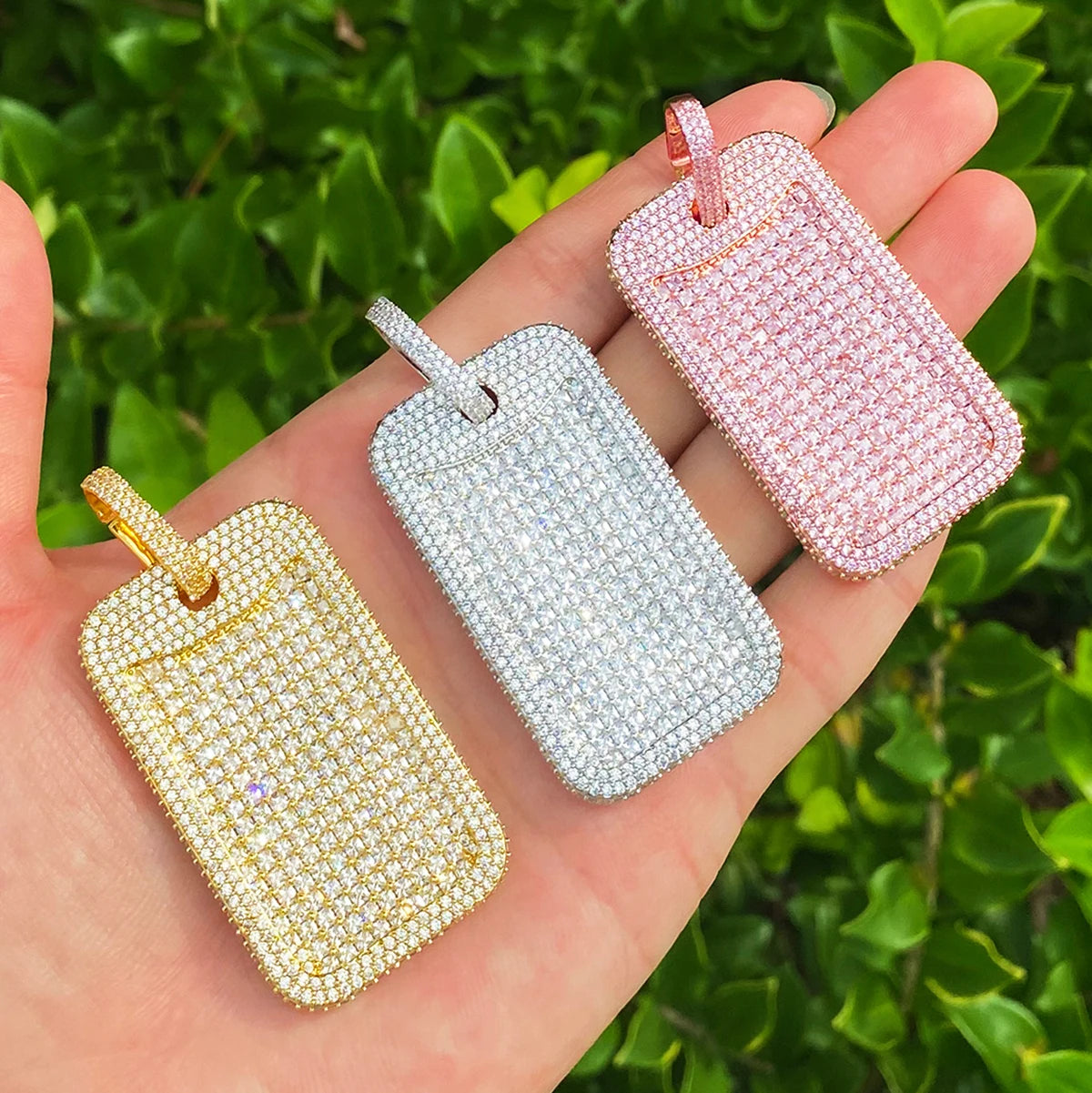 Simply Iced | VVS Diamond CZ 5AA+ Iced Blinged Out Dog Tag Pendant Chain