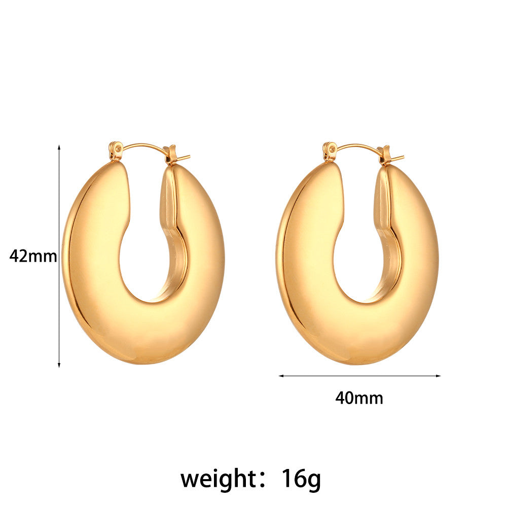 Dream | 18k Gold Over Solid Stainless Steel Waterproof Anti-allergenic Hoop Earrings