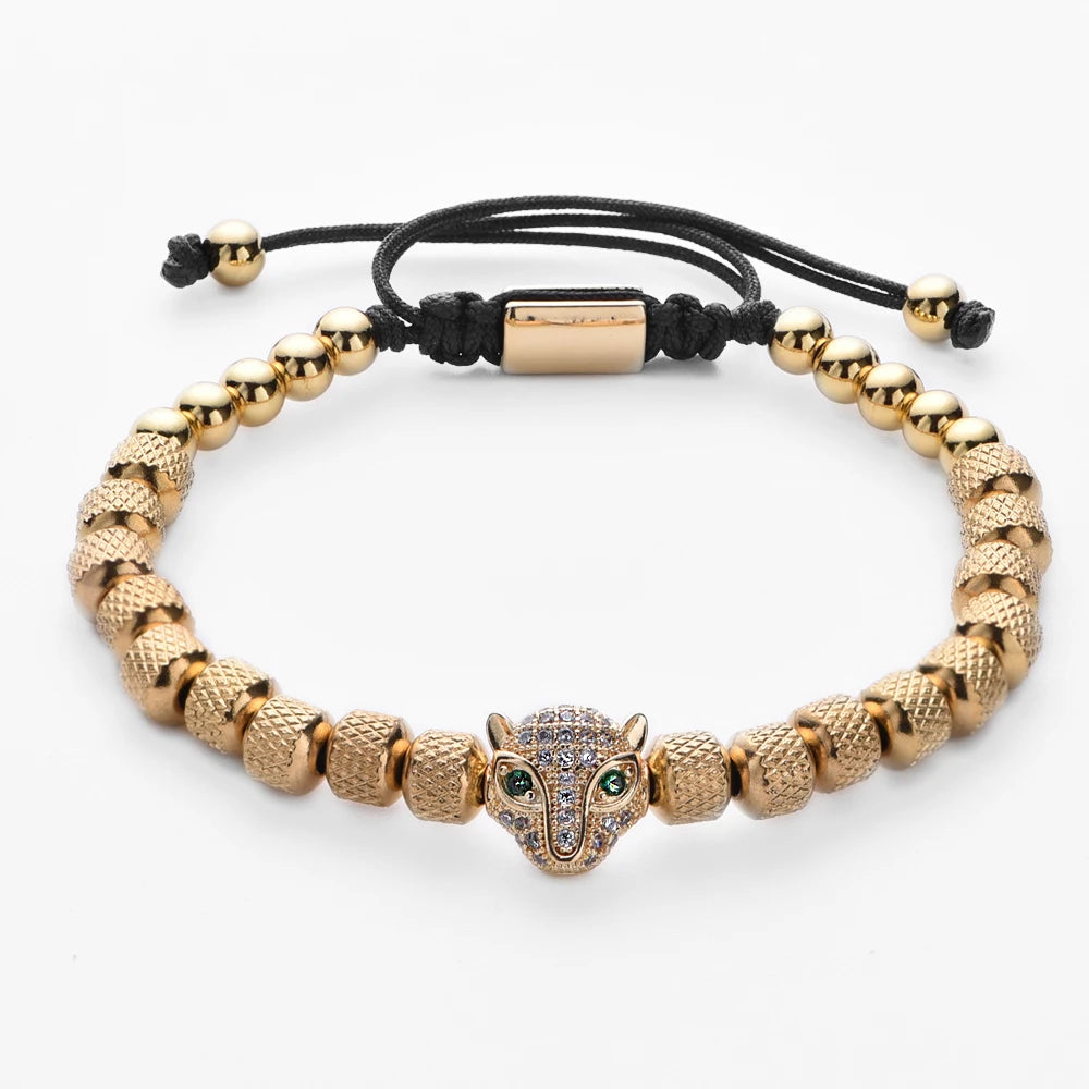 Leopard Head | VVS Diamond CZ Stainless Steel Adjustable Hip Hop Bracelets