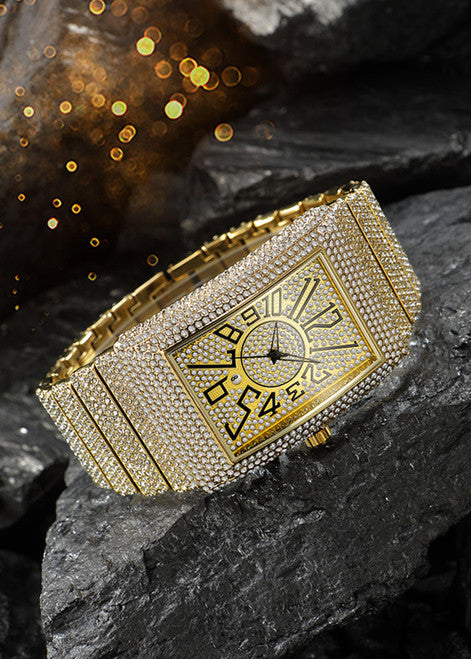 Time Is Now | Iced Blinged Out Square Bezel VVS Diamond CZ Hip Hip Watch