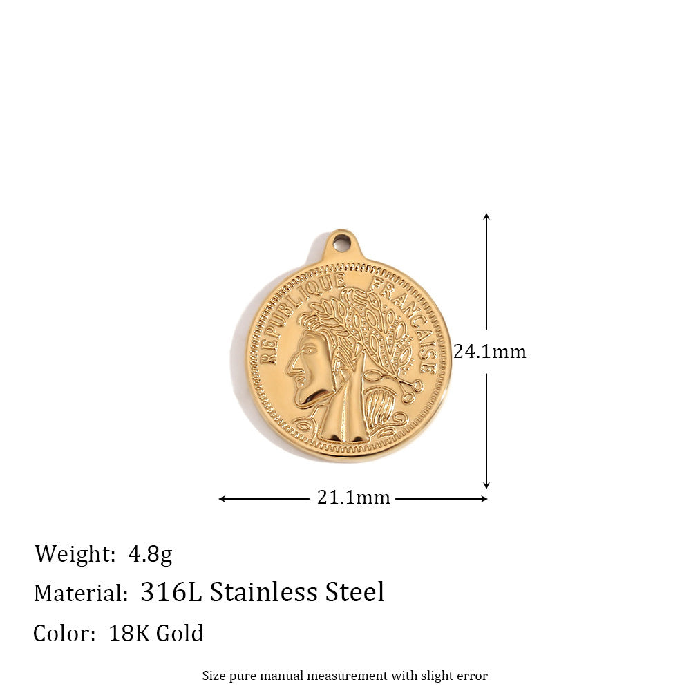 Ladies DIY 18k Gold Over No Fade Solid Stainless Steel Perforate 3D Buckle Pendants