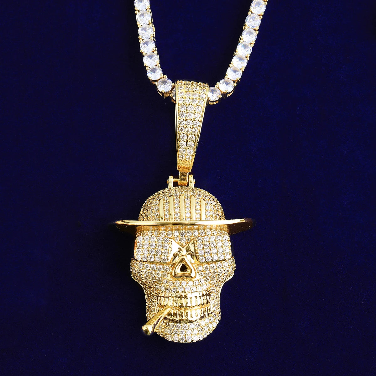 The Captain | Iced Bling Out Skull Head Wearing Sunglasses Hip Hop Pendant