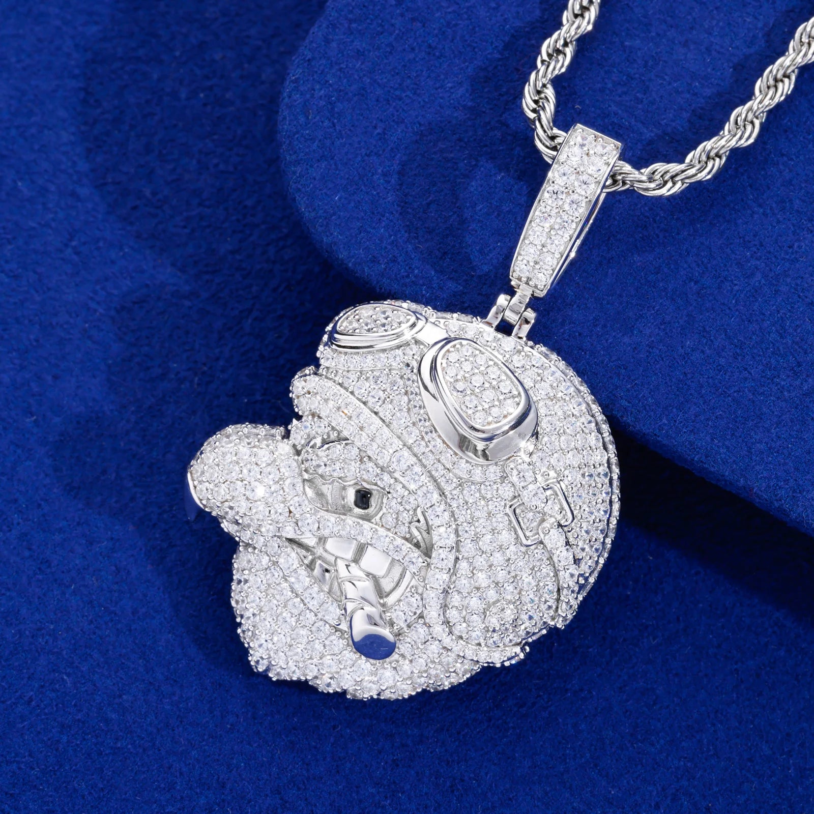 War Eagle | 925 Sterling Silver Moissanite Eagle Fighter Pilot Smoking Cigar Hip Hop Pendant