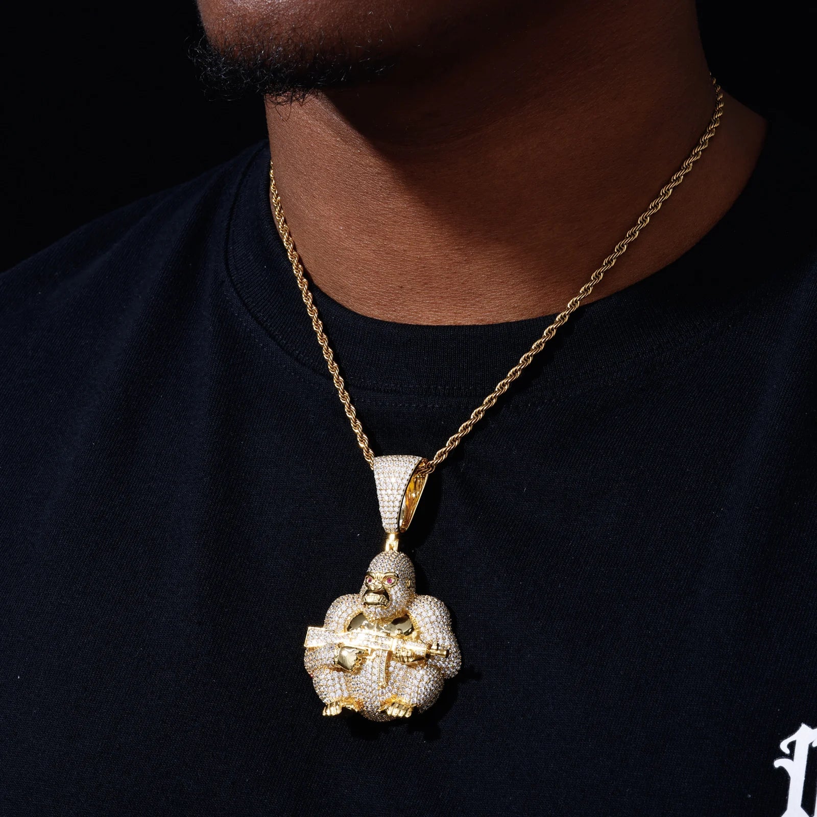 Gorilla Business | Luxury Real 925 Silver D VVS1 Moissanite Gorilla Chopper Pendant