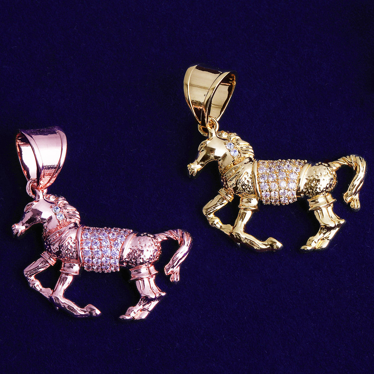 The Mechanical Stallion | VVS Diamond CZ Stone Steam Punk Hip Hop Horse Pendant 