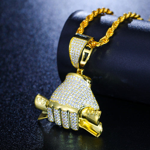 Fist Full | Sterling Silver VVS Diamond Money Hand Hip Hop Pendant