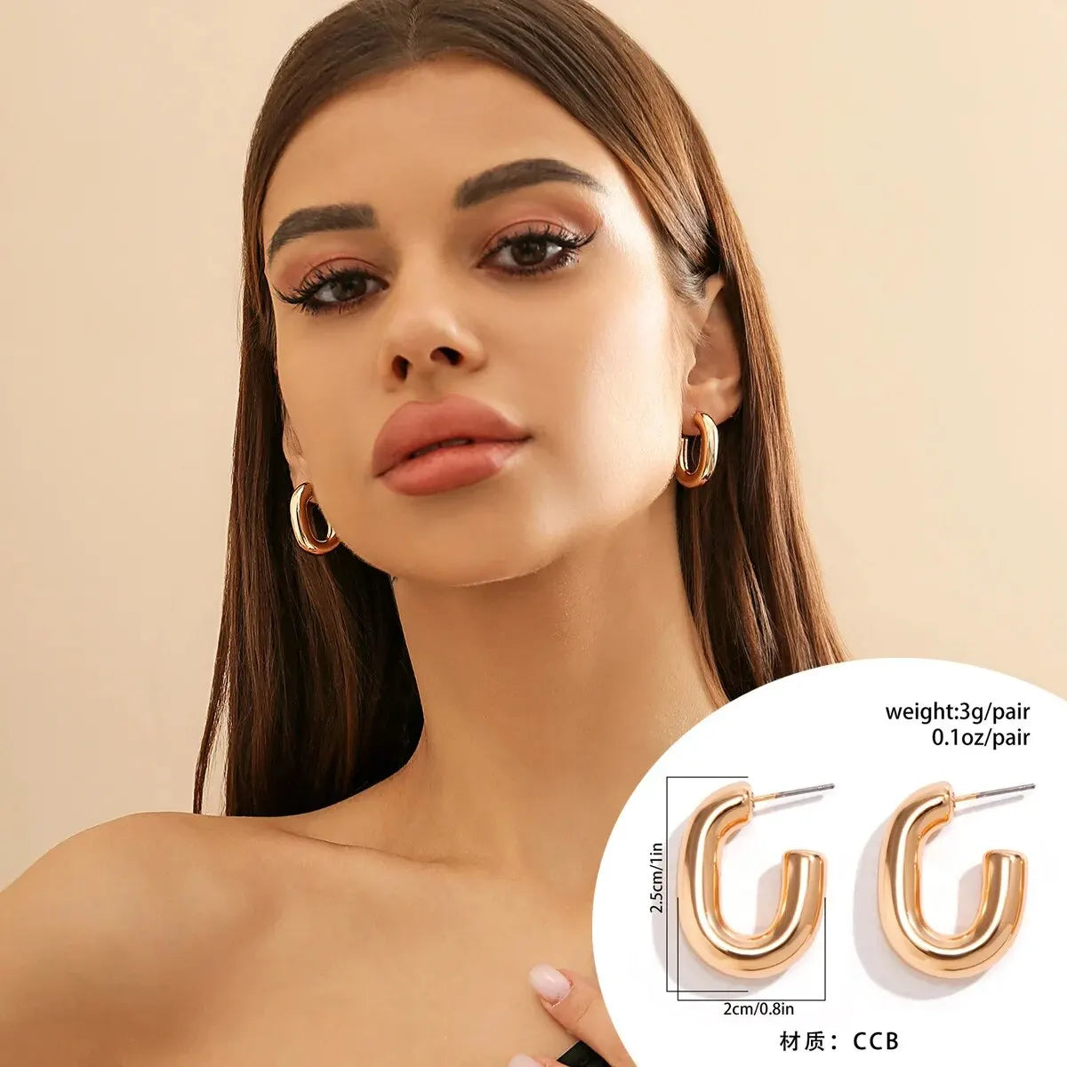 Links In The Chain Gold Silver Hoop High Fashion Earrings