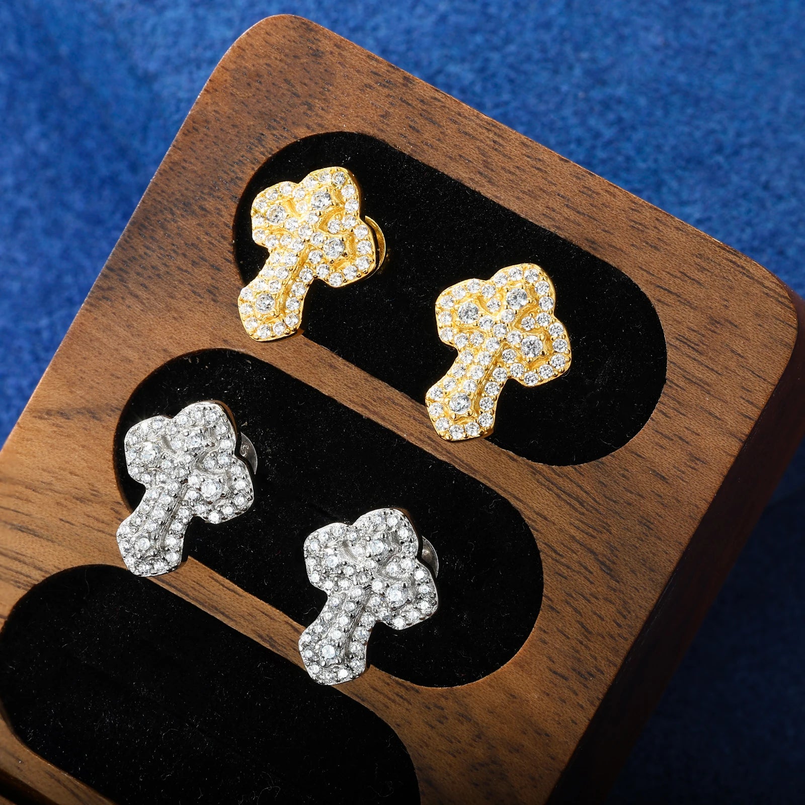The Armor | High Quality D VVS Moissanite Iced Blinged Out 925 Sterling Silver Cross Earrings