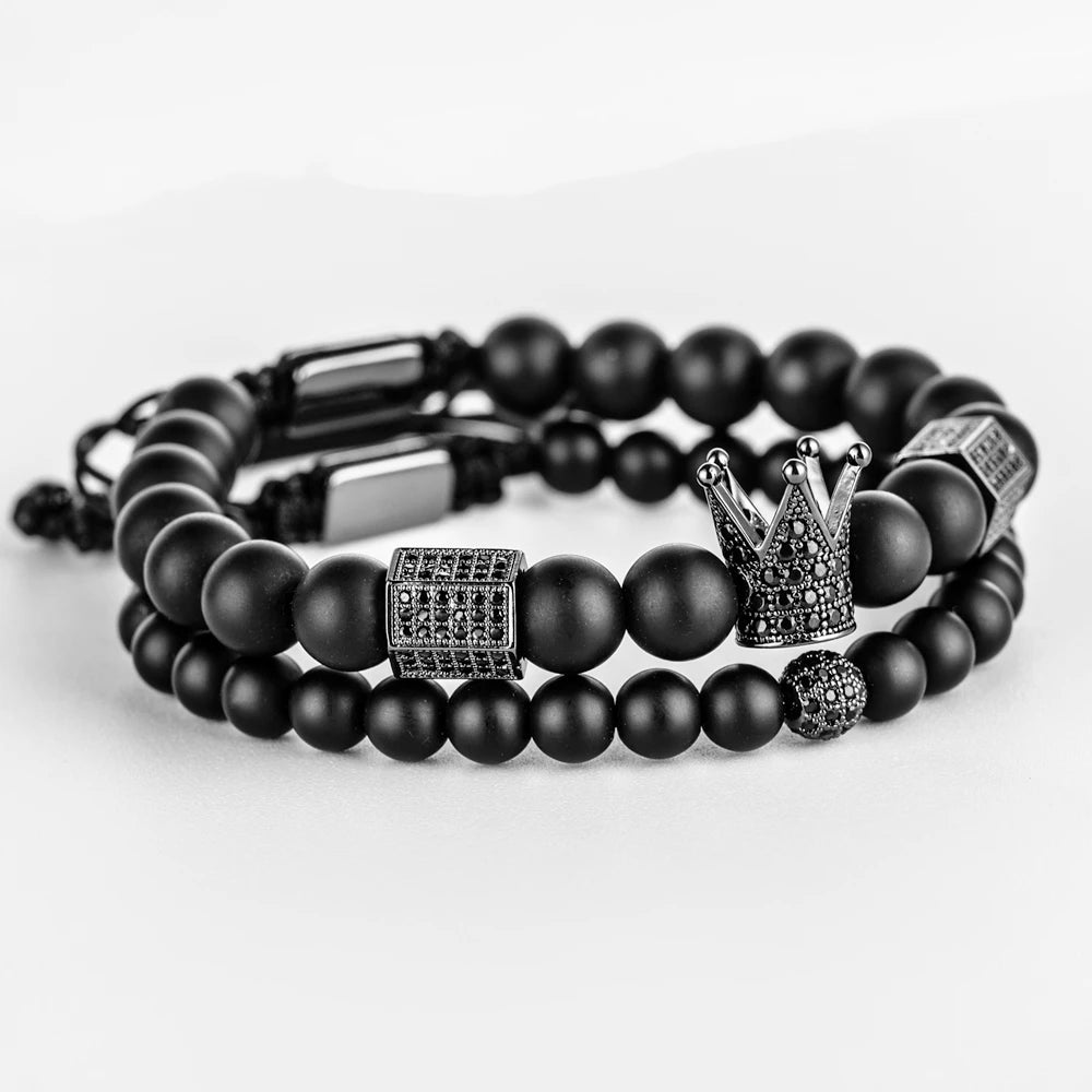 The Untouchable | VVS Diamond CZ Crown Luxury 3 Piece Hip Hop Bracelet Set
