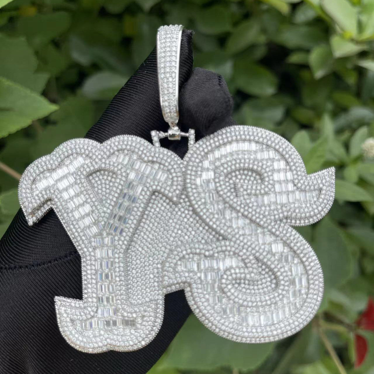 Tail Fishin | Iced Baguette Blinged Out Custom Made Nameplate Hip Hop Pendant