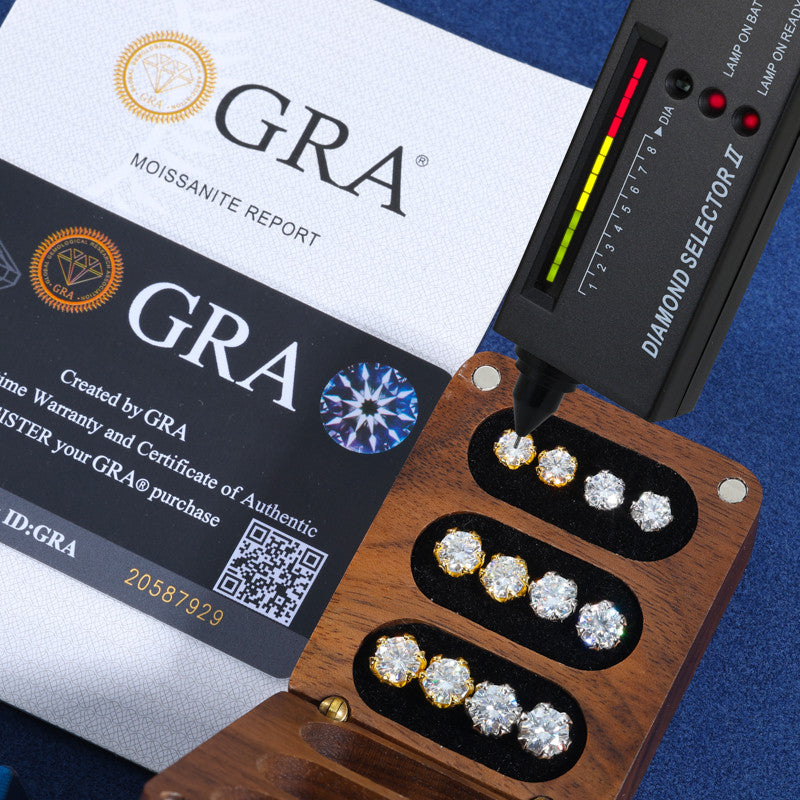 Iced Blinged Out 1/1.6/2ct D Color Moissanite Diamond S925 Sterling Silver 18k Stud Earrings