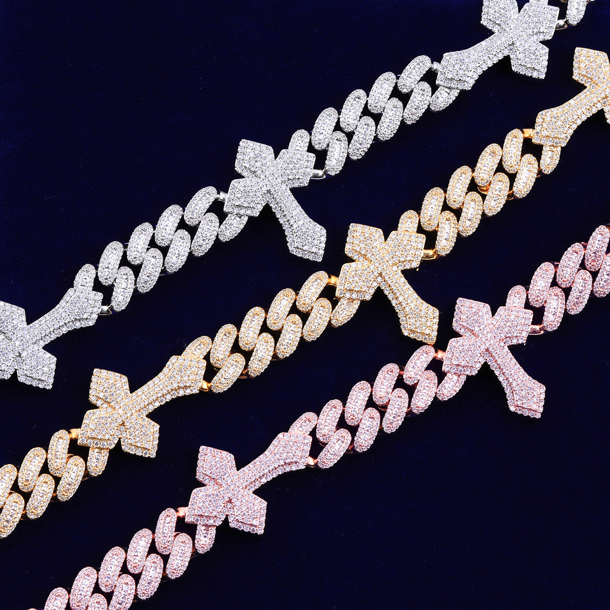 The Cuban Cross Link | VVS Diamond CZ 5A Iced Blinged Out Chain Necklace