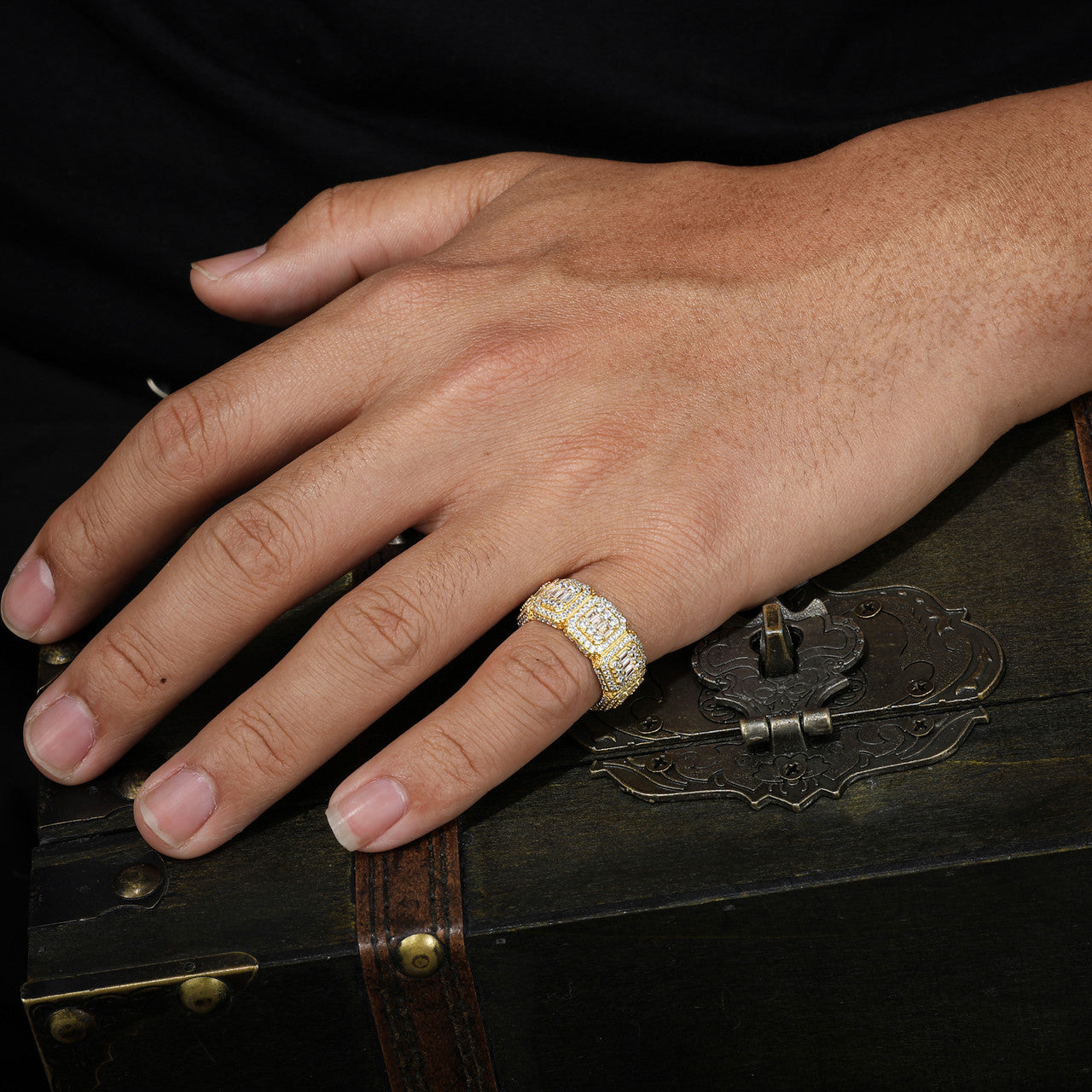 Shot Caller | Solid Silver 18k Gold Moissanite Diamond Luxury Hip Hop Mens Rings