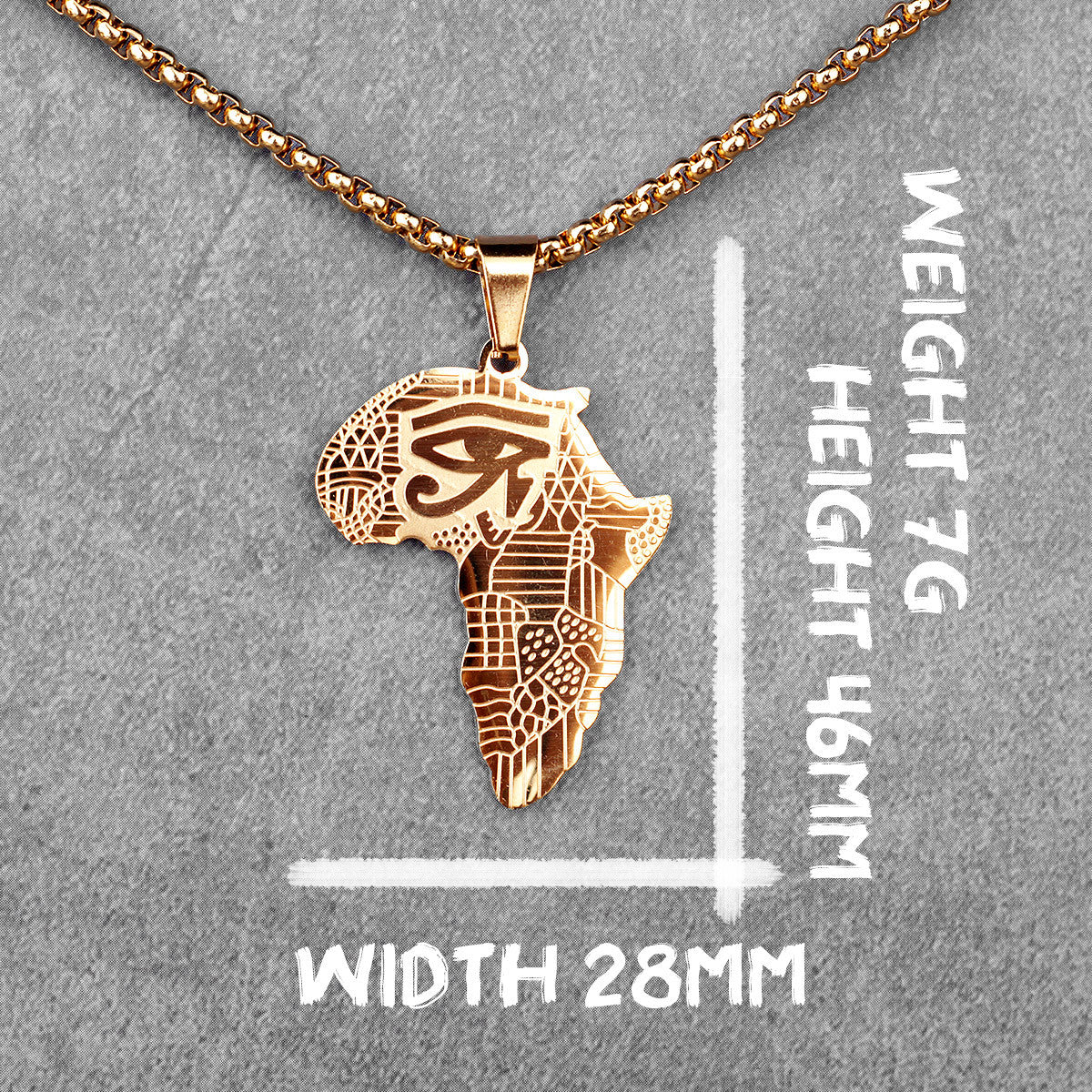 Mother Land | 14k Gold Over 316L No Fade Stainless Steel Africa Eye of Ra Hip Hop Pendant