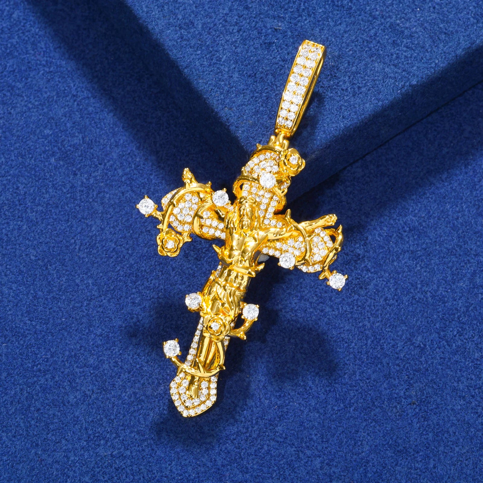 Thorns of Salvation | Original Design Iced  Blinged Out 925 Moissanite Diamond Cross